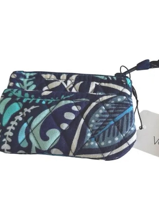 Vera Bradley Handbags - Vera Bradley Navy Teal Floral Blue Island Medallion Quilted Coin Purse